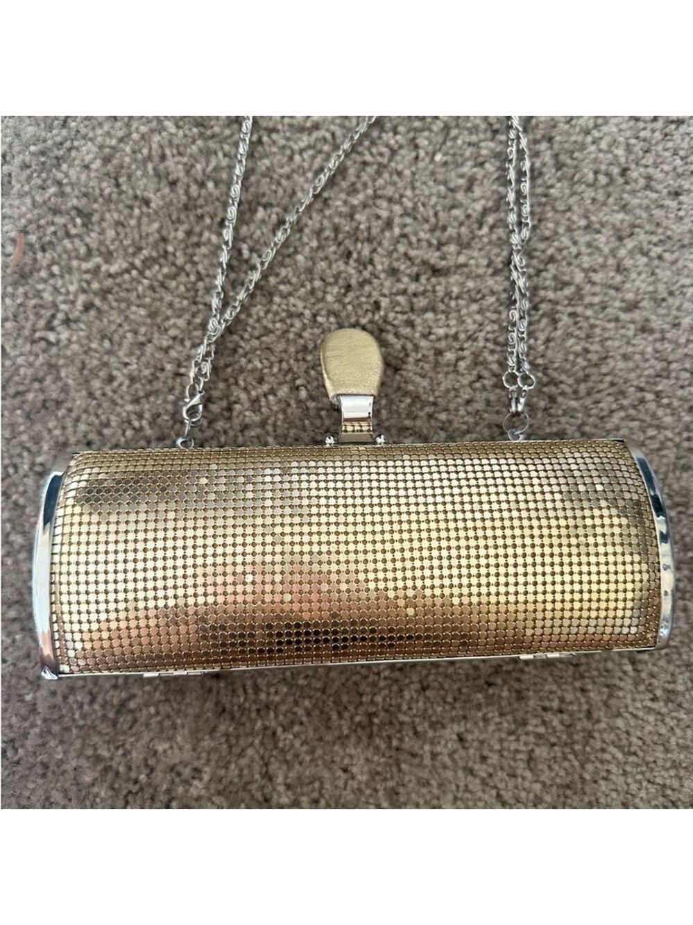 Hype Gold Disco Ball Cylinder Purse - Picture 6 of 10